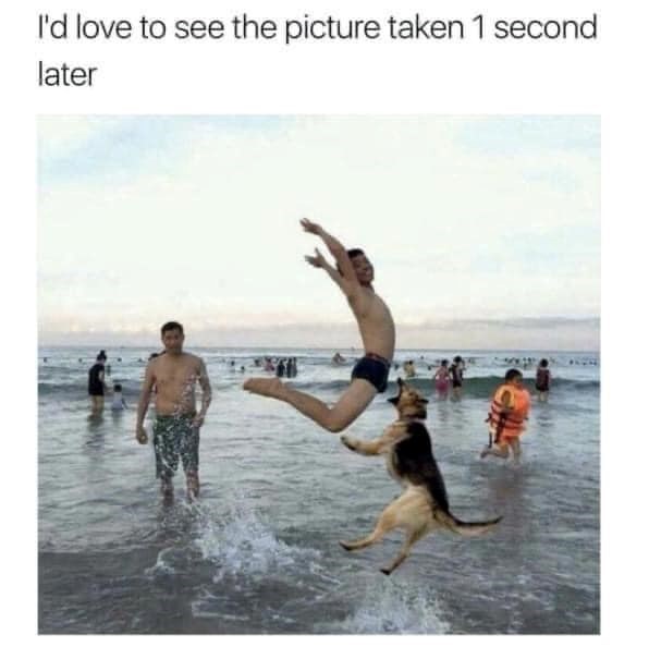 I'd love to see the picture taken 1 second later