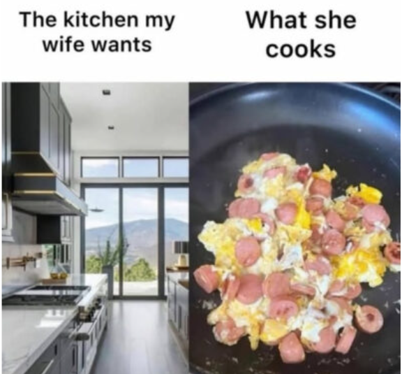 The kitchen my wife wants What she cooks