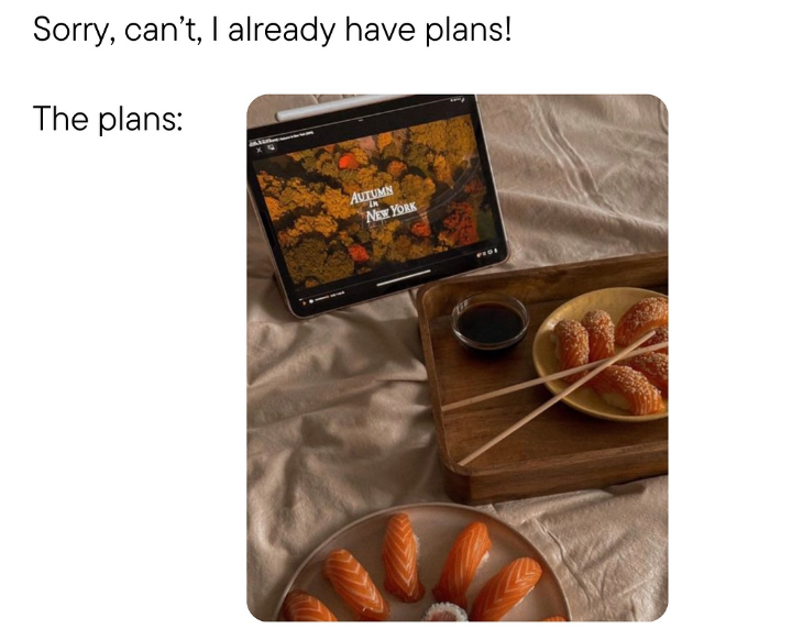 Sorry, can't, I already have plans! The plans: AUTUMN NEW YORK FEDE