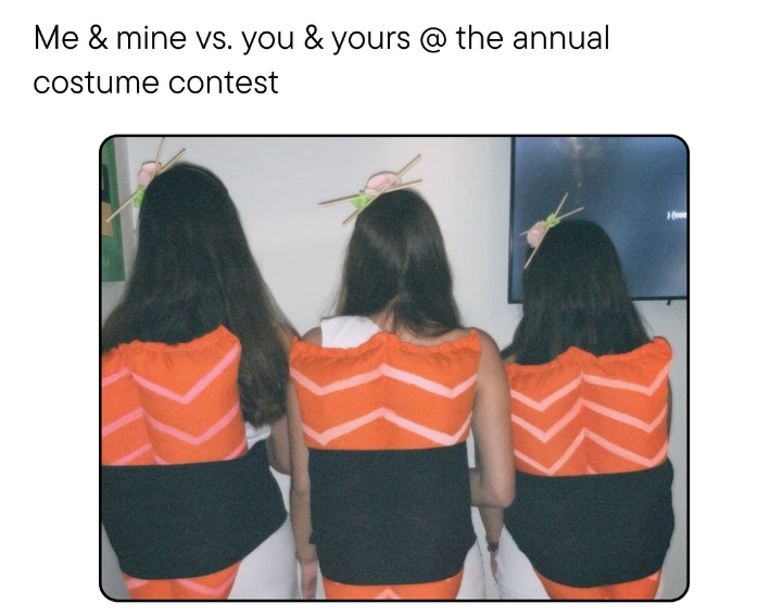 Me & mine vs. you & yours @ the annual costume contest