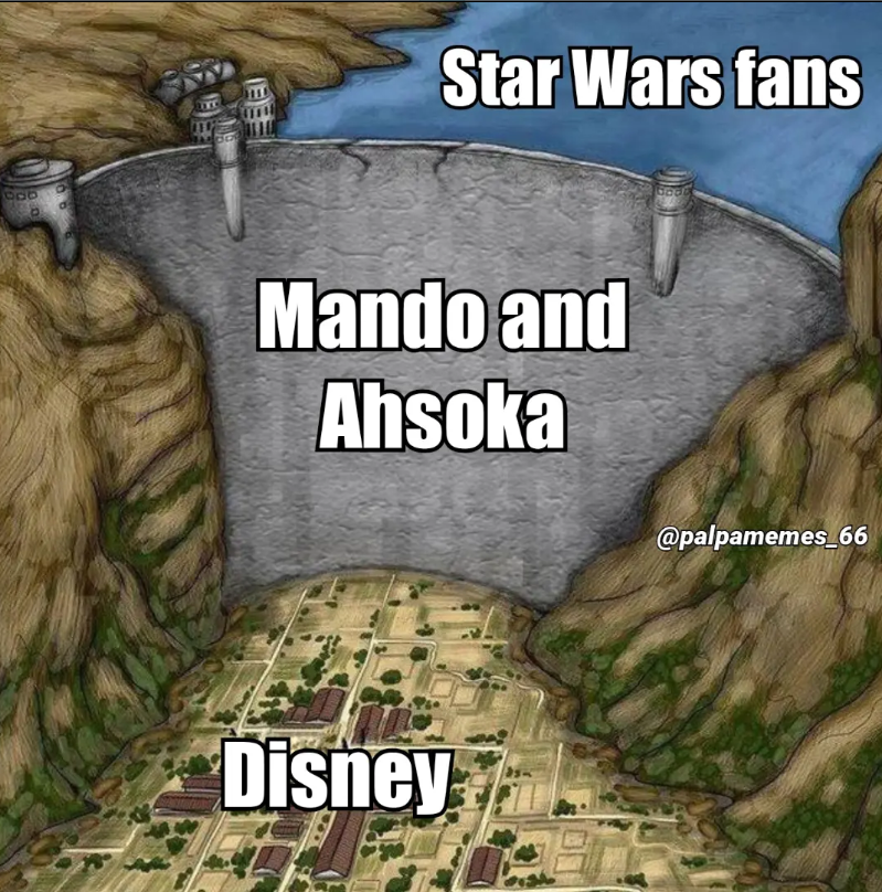 900 Star Wars fans Mando and Ahsoka Disney @palpamemes_66
