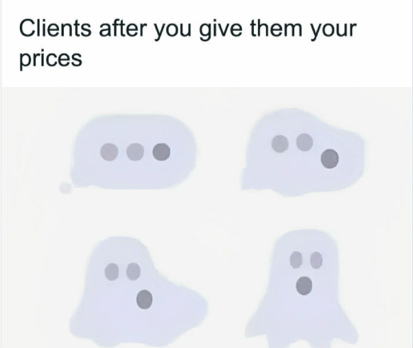 Clients after you give them your prices