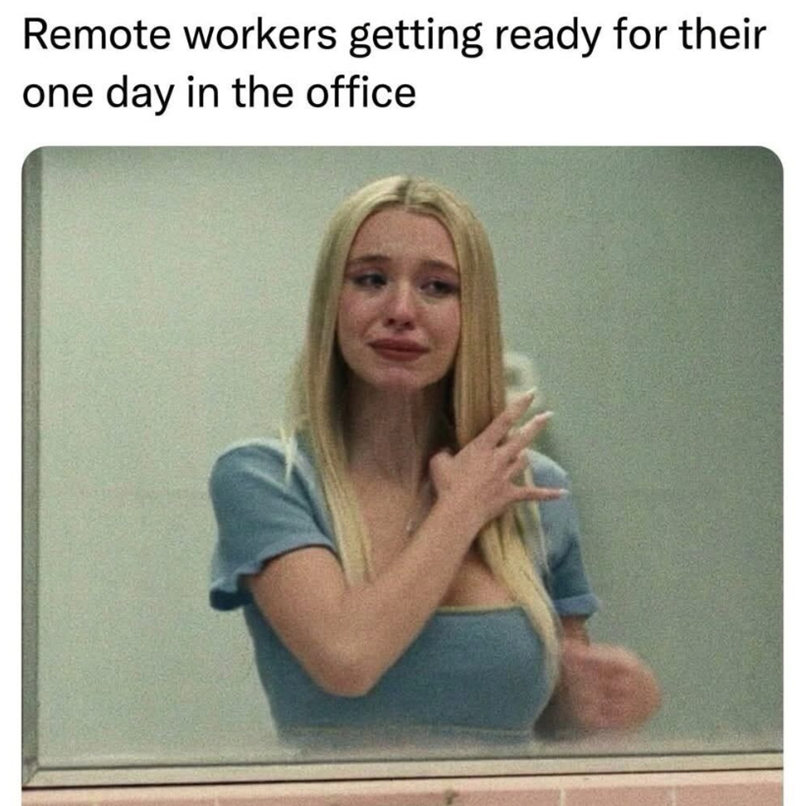 Remote workers getting ready for their one day in the office