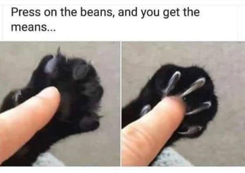 Press on the beans, and you get the means...