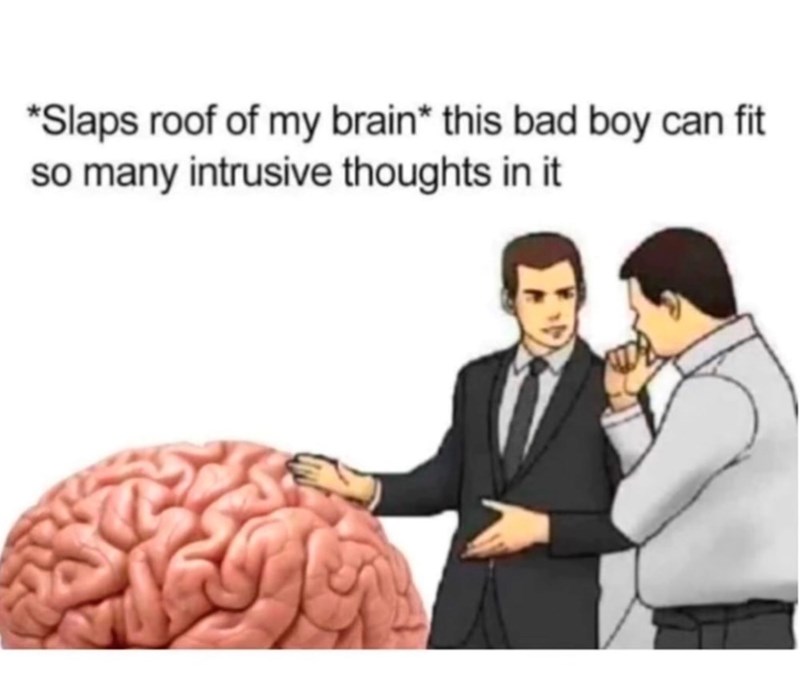 *Slaps roof of my brain* this bad boy can fit so many intrusive thoughts in it