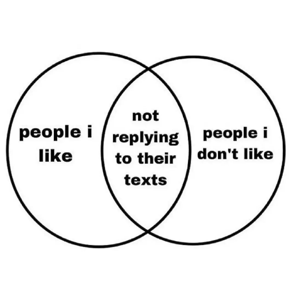 not people i replying like to their texts people i don't like