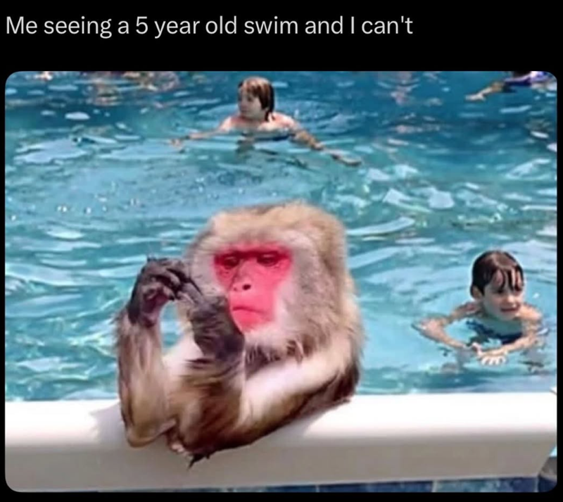 Me seeing a 5 year old swim and I can't