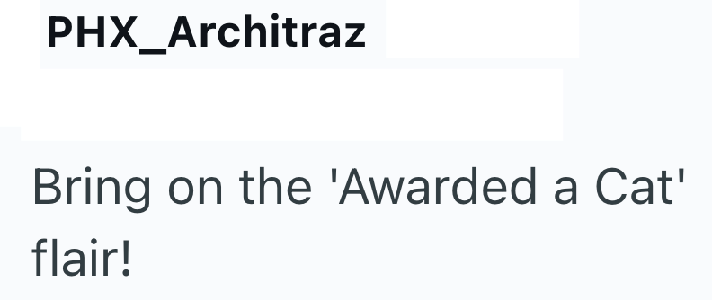 PHX_Architraz Bring on the 'Awarded a Cat' flair!