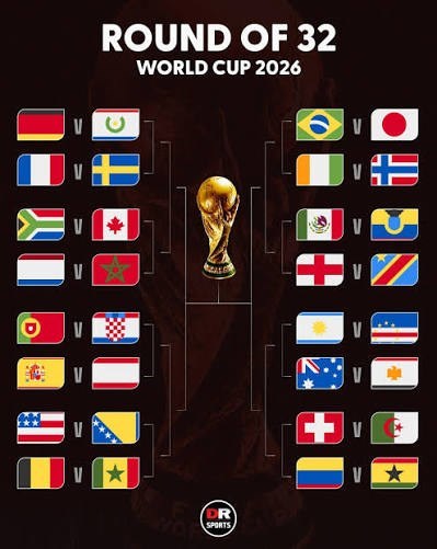 ROUND OF 32 WORLD CUP 2026 О = D = = # = = = = DR SPORTS