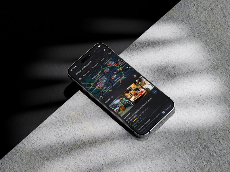 A phone opened in an app to review a service that was received.