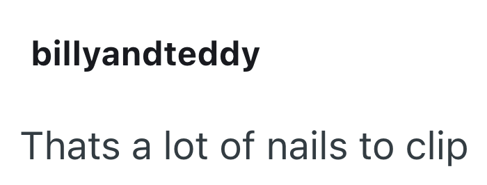 billyandteddy Thats a lot of nails to clip