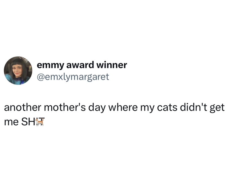 emmy award winner @emxlymargaret another mother's day where my cats didn't get me SH