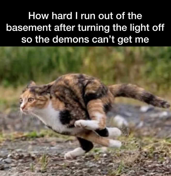How hard I run out of the basement after turning the light off so the demons can't get me