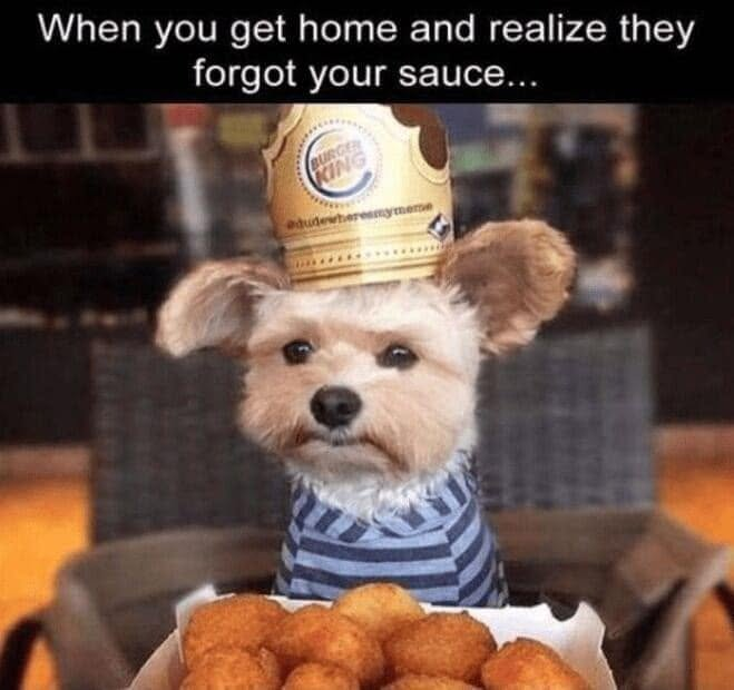 When you get home and realize they forgot your sauce... BURGER KING edudewheresmymeme