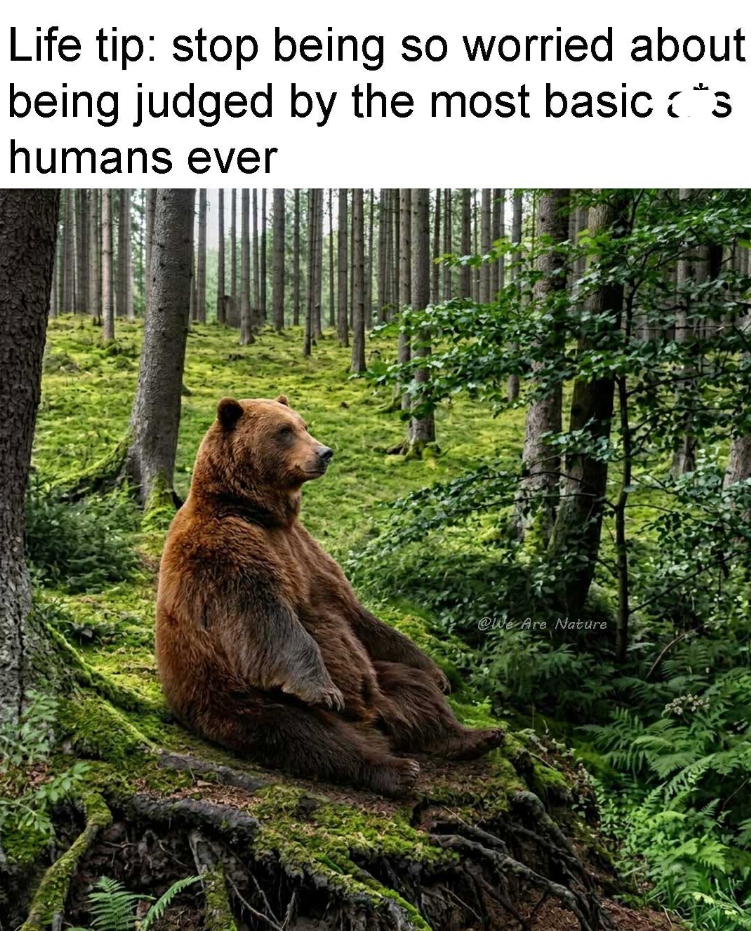 Life tip: stop being so worried about being judged by the most basic (*s humans ever @We Are Nature
