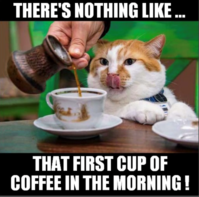 THERE'S NOTHING LIKE ... THAT FIRST CUP OF COFFEE IN THE MORNING!