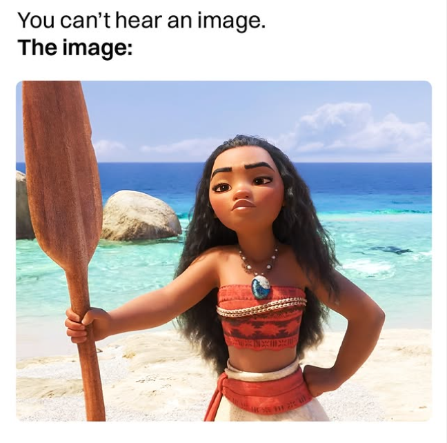 You can't hear an image. The image: