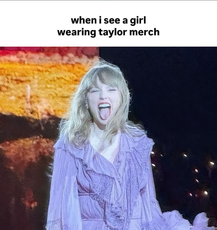 when i see a girl wearing taylor merch