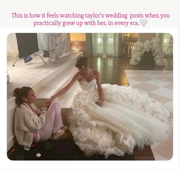 This is how it feels watching taylor's wedding posts when you practically grew up with her, in every era.