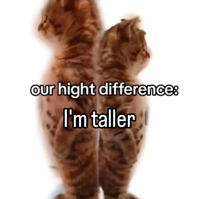 our hight difference: I'm taller