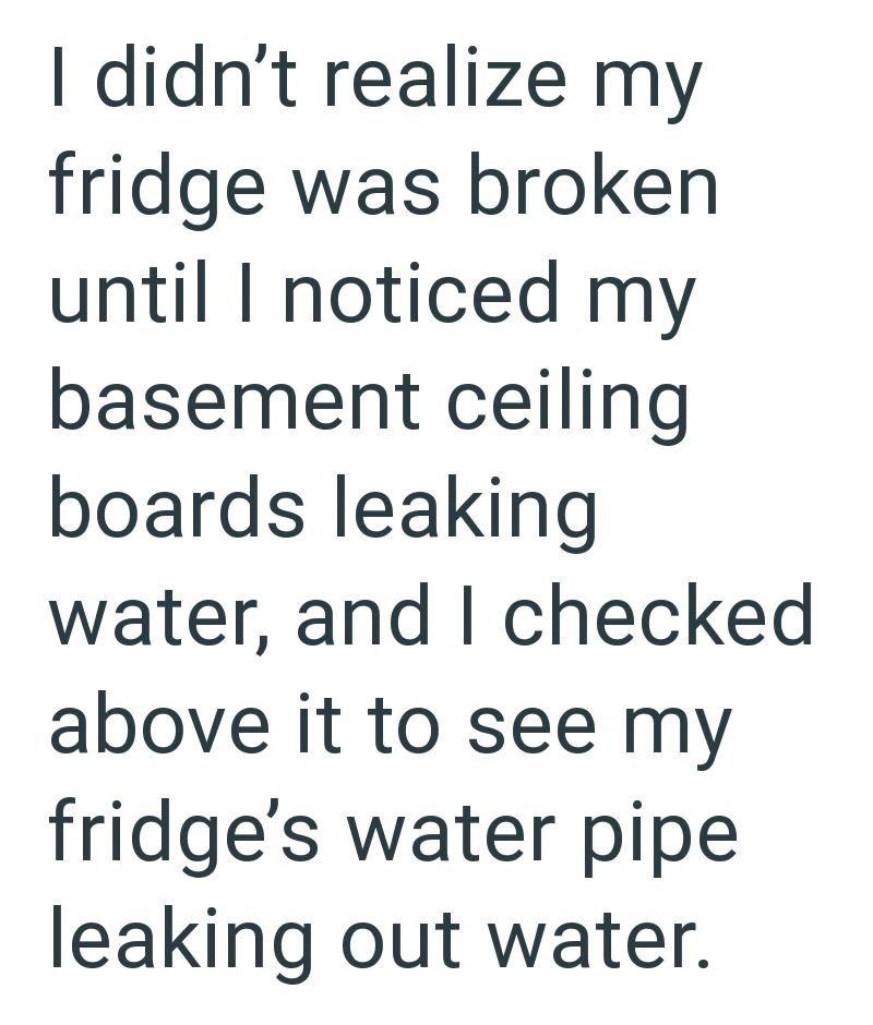 I didn't realize my fridge was broken until I noticed my basement ceiling boards leaking water, and I checked above it to see my fridge's water pipe leaking out water.