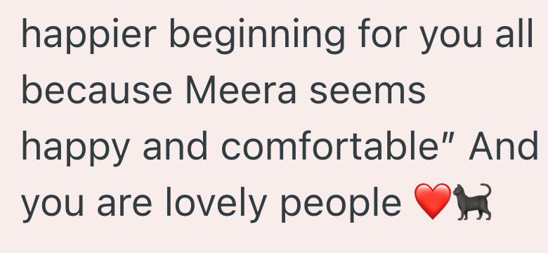 happier beginning for you all because Meera seems happy and comfortable" And you are lovely people ♥