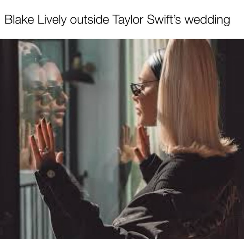 Blake Lively outside Taylor Swift's wedding