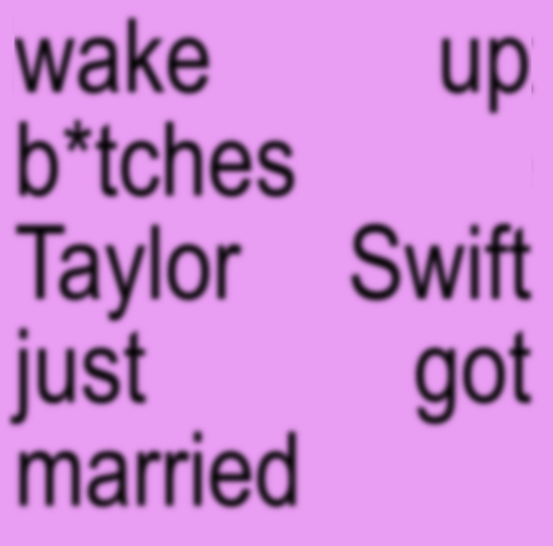 wake up b*tches Taylor Swift just got married