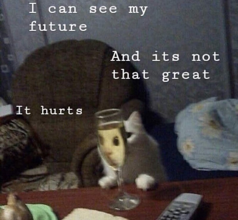 I can see my future It hurts And its not that great
