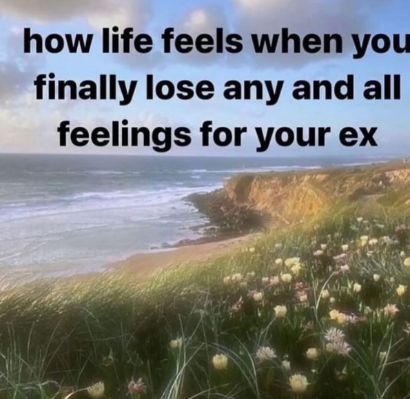 how life feels when you finally lose any and all feelings for your ex