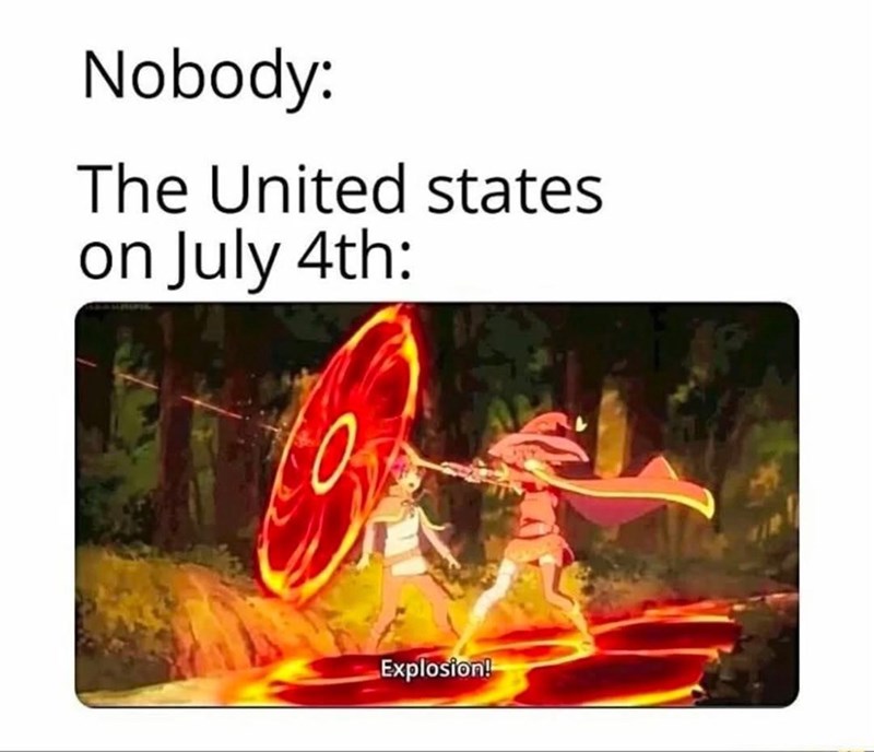 Nobody: The United states on July 4th: Explosion!