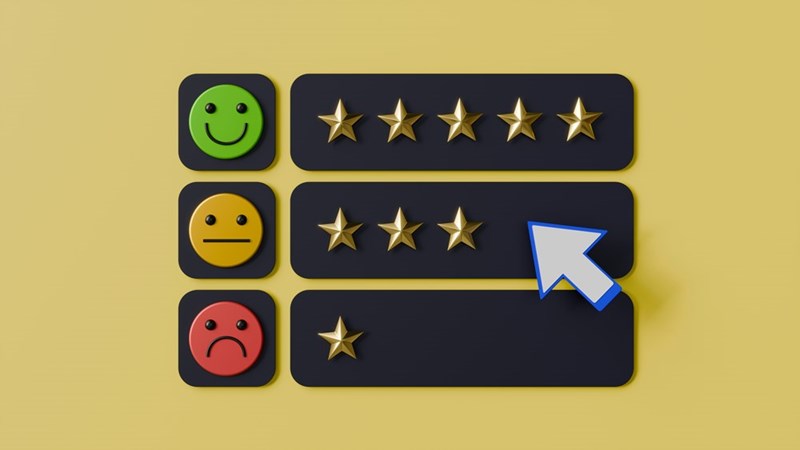 A review graphic representing a poor review.