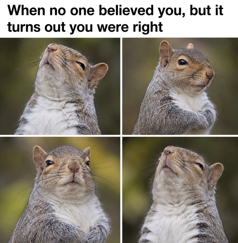 When no one believed you, but it turns out you were right