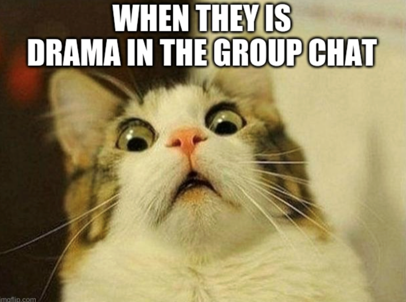 imgflip.com WHEN THEY IS DRAMA IN THE GROUP CHAT