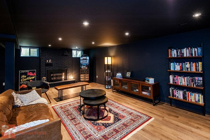 Visual representation of a cozy basement.