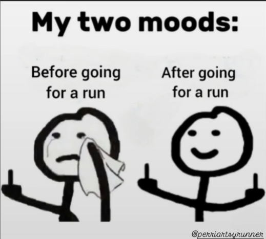 My two moods: Before going for a run After going for a run Q Sperriartsyrunner