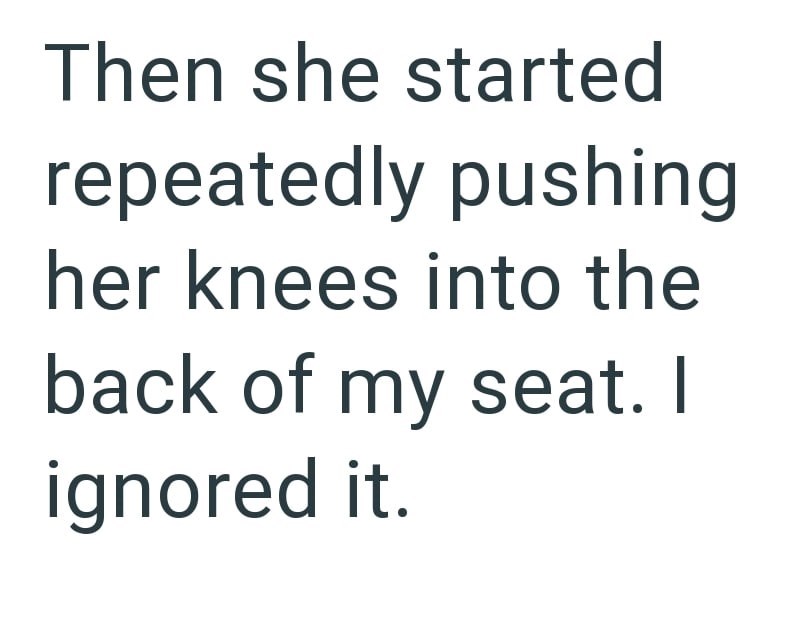 Then she started repeatedly pushing her knees into the back of my seat. I ignored it.