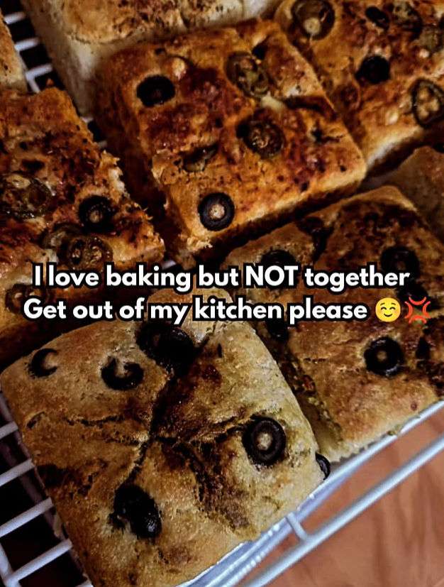 I love baking but NOT together Get out of my kitchen please
