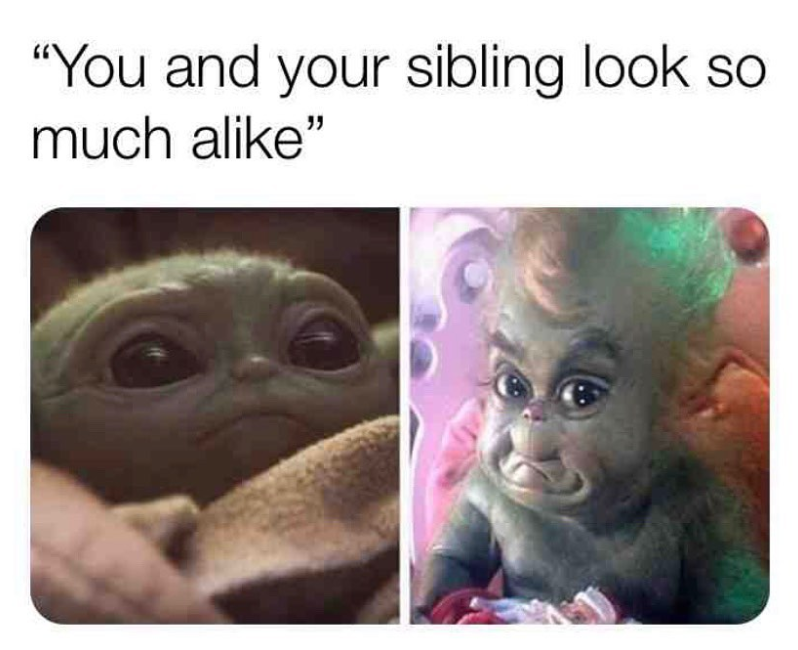 "You and your sibling look so much alike"