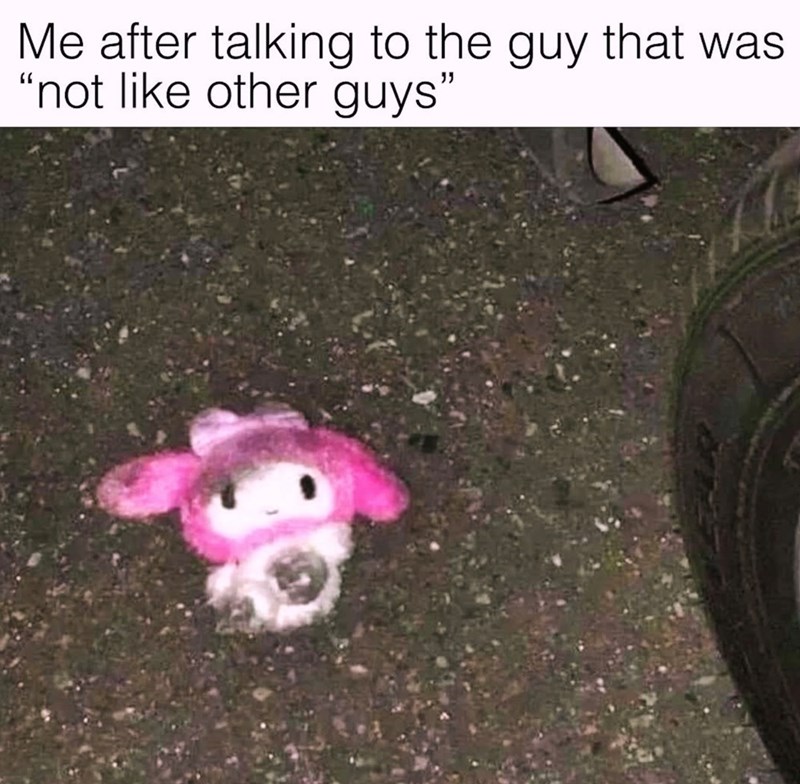 Me after talking to the guy that was "not like other guys"