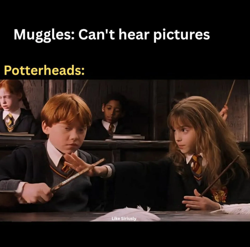 Muggles: Can't hear pictures Potterheads: EB/LikeSiriusly Like Siriusly
