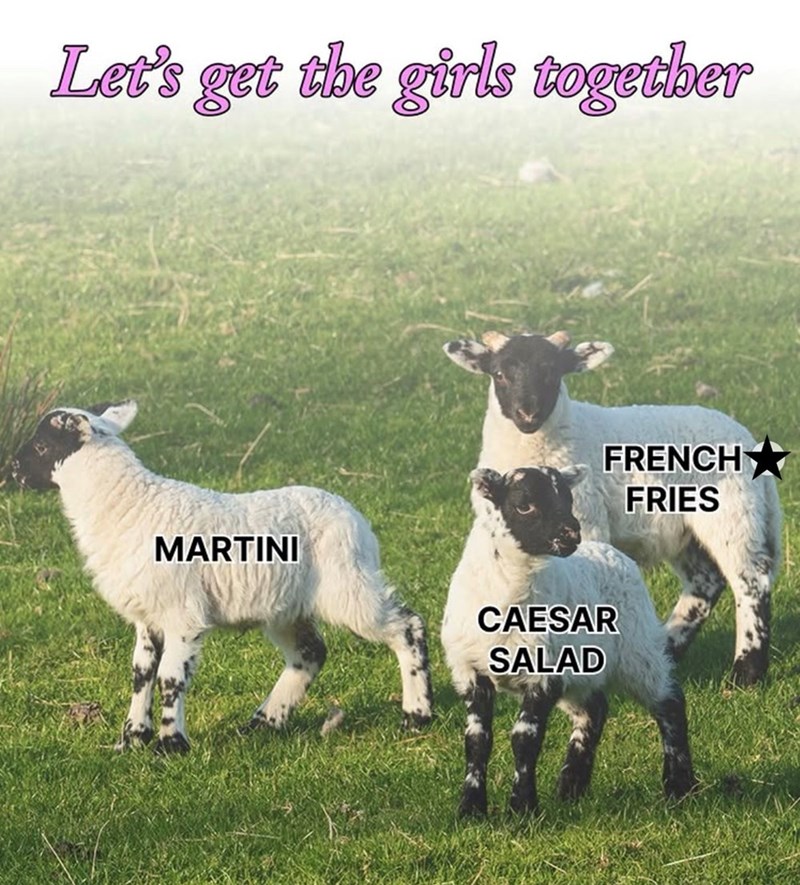 Let's get the girls together MARTINI FRENCH⭑ FRIES CAESAR SALAD