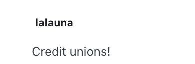 lalauna Credit unions!
