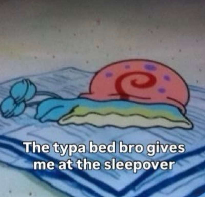 The typa bed bro gives me at the sleepover