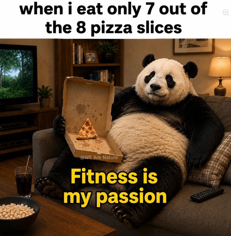 when i eat only 7 out of the 8 pizza slices @WE Are Nature Fitness is my passion