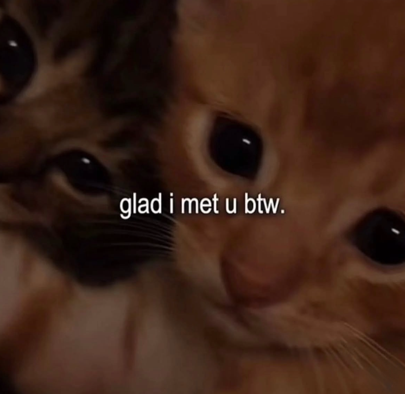glad i met u btw.