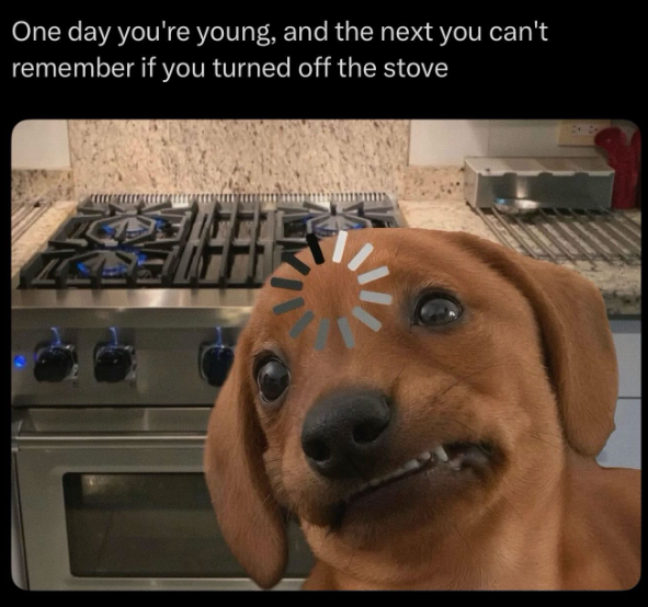 One day you're young, and the next you can't remember if you turned off the stove FF