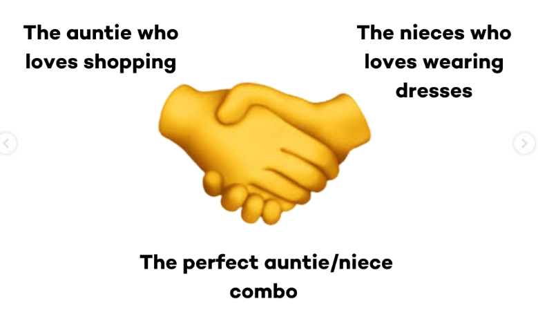 The auntie who loves shopping The nieces who loves wearing dresses The perfect auntie/niece combo <
