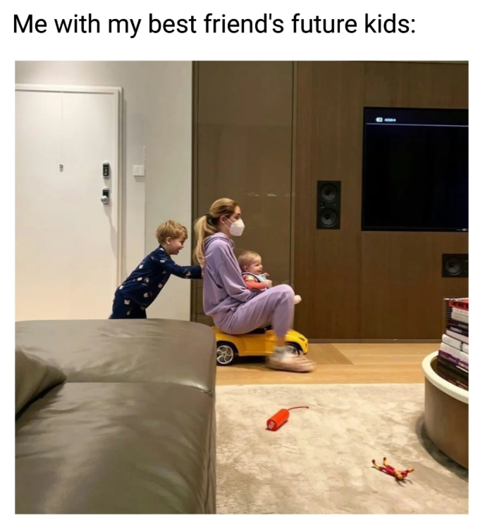 Me with my best friend's future kids: