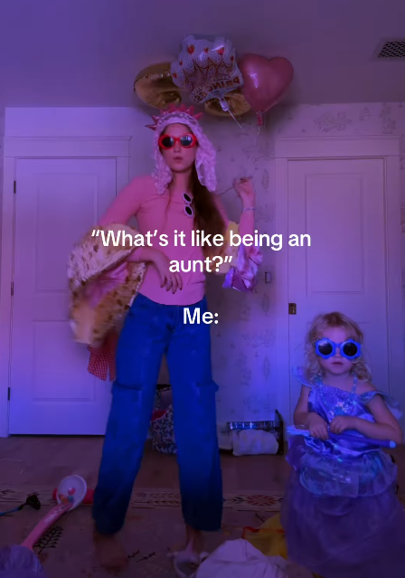 "What's it like being an aunt?" Me: